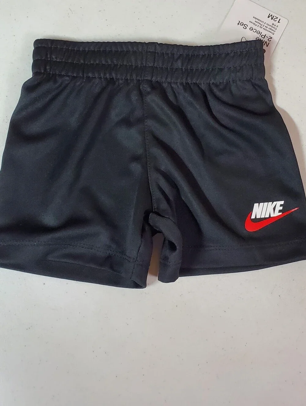 NWT Nike 12mos Baby Boy Red/Black Split Futura T-Shirt & Shorts Set